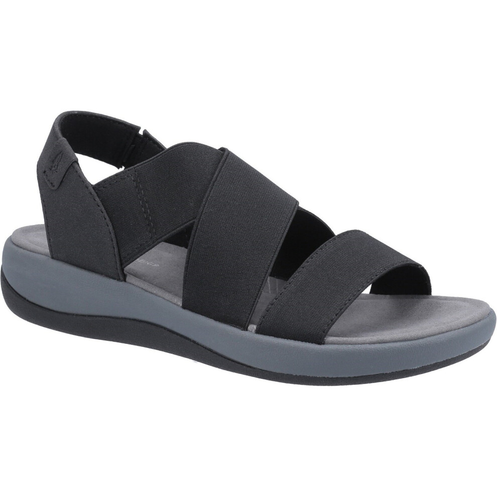 (Black, 4) Hush Puppies Women's Sophia Elastic Cross Sandal Various Colours 31960