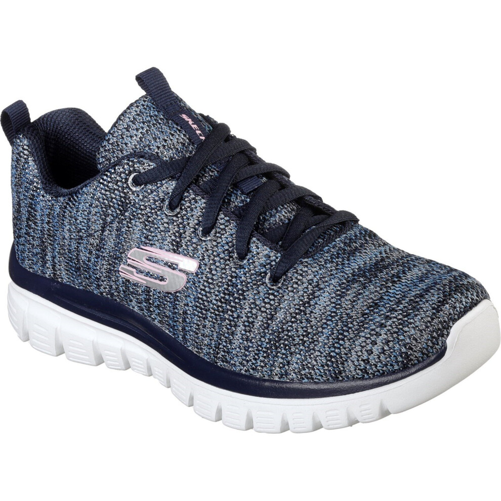 (Navy/Blue, 6) Skechers Women's Graceful Twisted Fortune Trainer Multicolor 31940