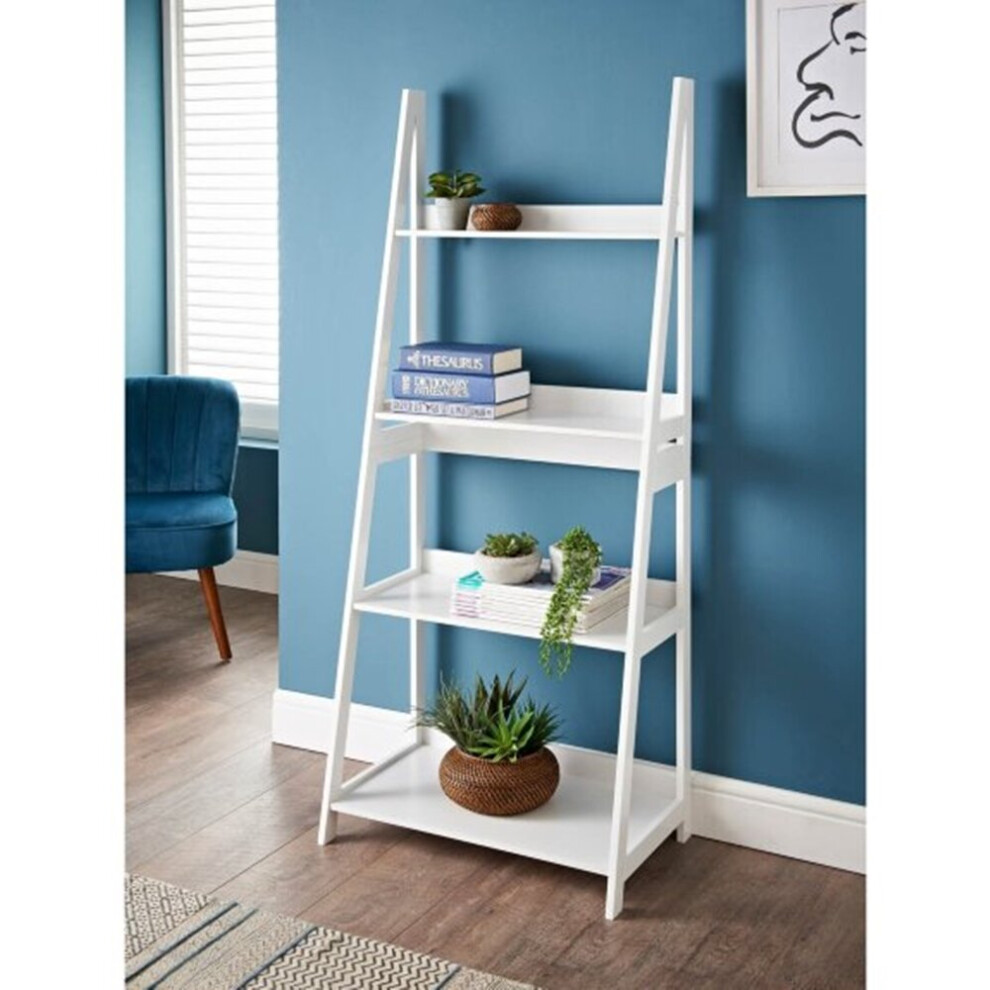 Lokken 4 Tier Ladder Shelf Unit Perfect For Showcasing Ornaments and Decorative Pieces.