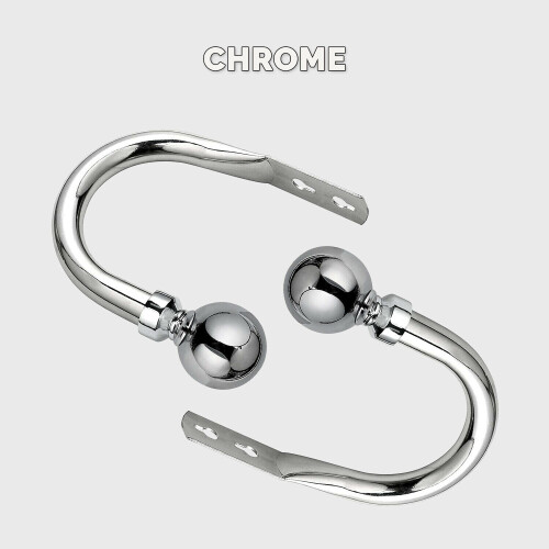 Imperial Rooms (Chrom - Plain Ball) 2 X Plain Metal Curtain Hold Backs Black Chrome Brushed Silver Wall Tie Backs Holder