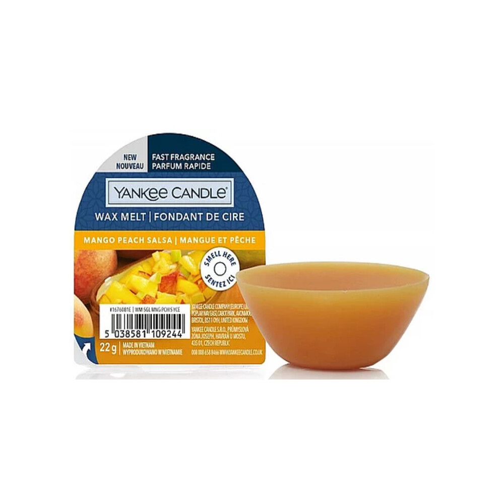 Yankee Candle Wax Melts Mango Peach Salsa Up to 8 Hours of Fragrance 1 Count, Orange