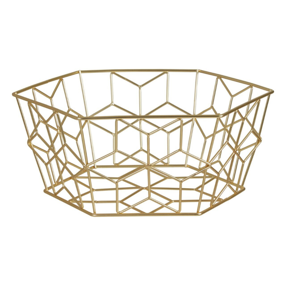Premier Housewares Vertex Contour Matte Fruit Basket Gold