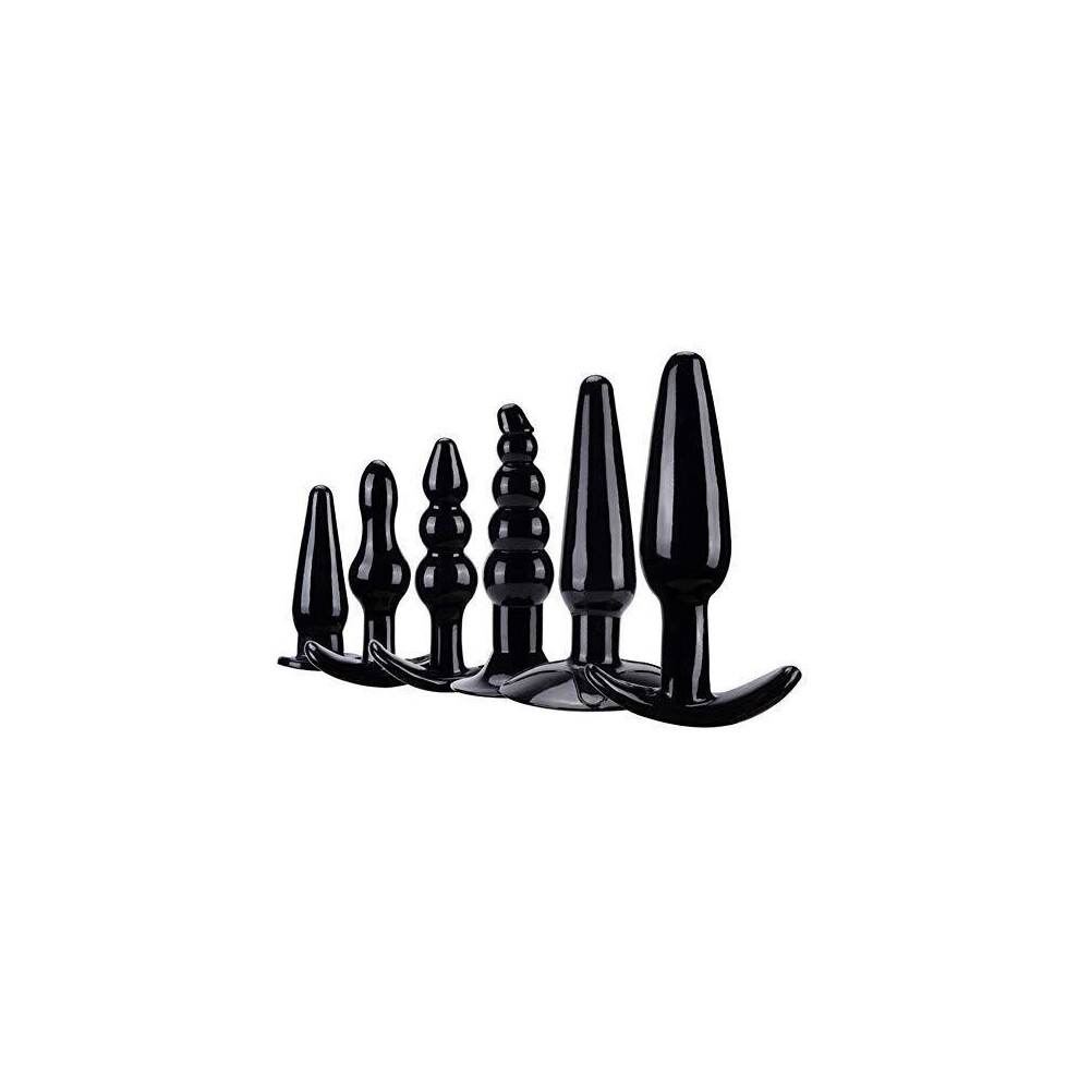 The Room Of Doom's - Set Of 6 Silicone Butt Plugs - Black