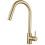 Jiuzhuo Brushed Gold Touch Kitchen Mixer Tap Stailess Steel Pull Out Spray Single Handle 2
