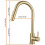Jiuzhuo Brushed Gold Touch Kitchen Mixer Tap Stailess Steel Pull Out Spray Single Handle 8