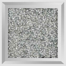 Set of 4 Silver Mirrored Crystal Glass Coasters with Crystal Center Sparkle