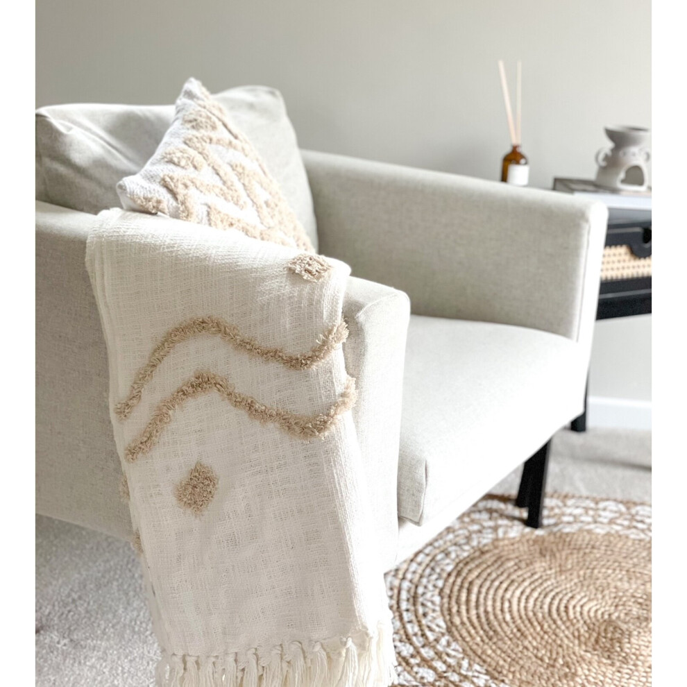 BLANCA TUFTED ZIGZAG THROW