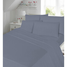 (Grey , Double) Fitted Sheet 180 Thread Count Non Iron