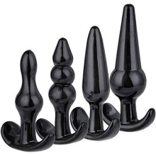The Room Of Doom's - Set Of 4 Silicone Butt Plugs - Black