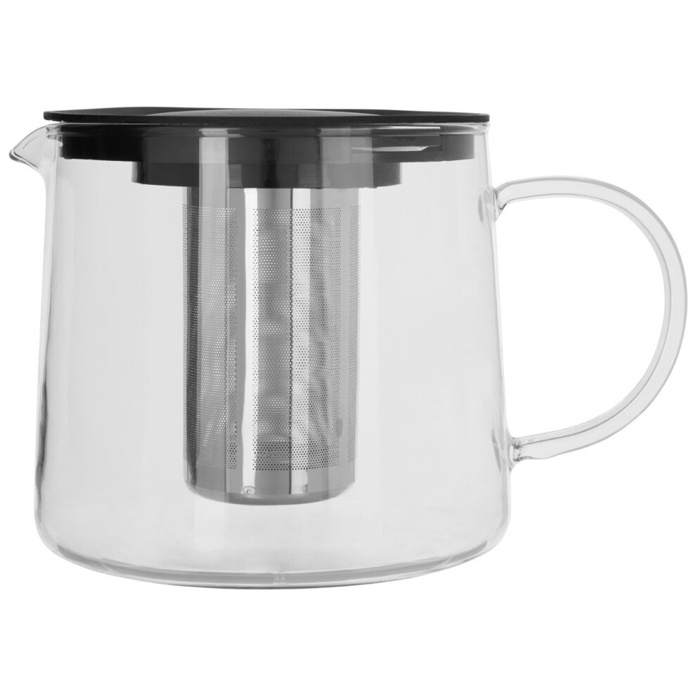Premier Housewares Efficient 1200Ml Glass Heat Resistant Teapot, Premium Pot For Dining Table, Ergonomic Teapot For Breakfast