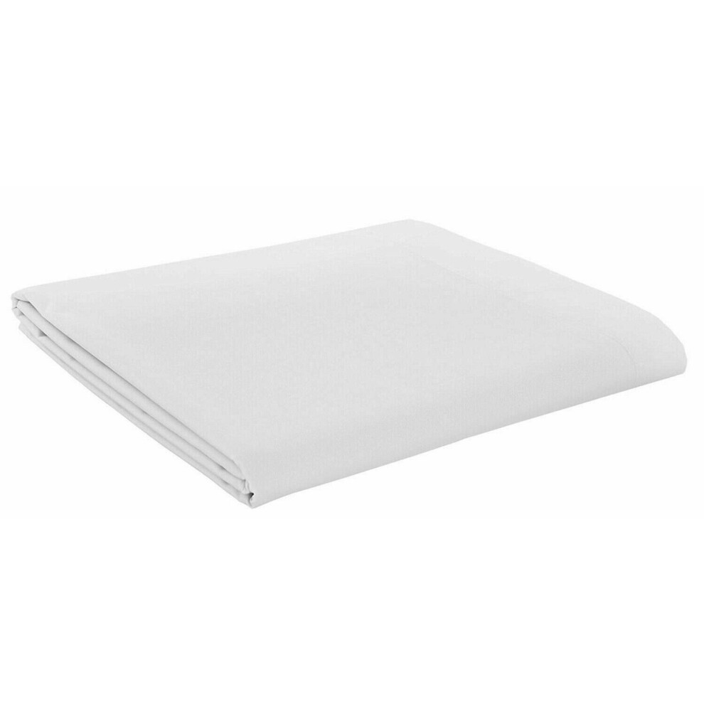 (White , Super-King) 180 Thread Count Flat Bed Sheet Percale