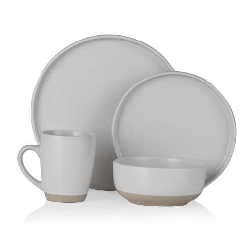 Tower Tower BO867007WHT Avena 16 Piece Dinnerware Set Linen, White