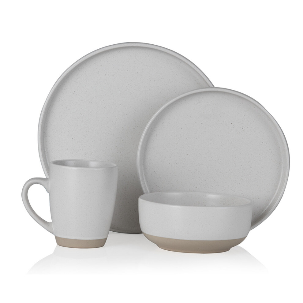 Tower Bo867007wht Avena 16 Piece Dinnerware Set Linen, White