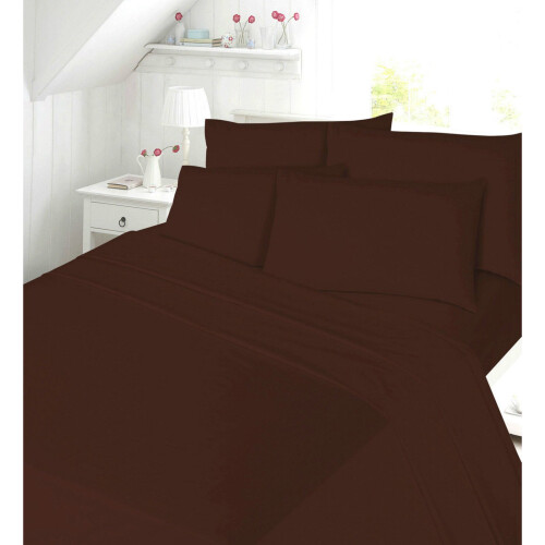 (Chocolate , King) Fitted Sheet 180 Thread Count Non Iron