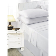 (White , Double ) Sheet Set Fitted & Flat sheet with Pillowcase Size