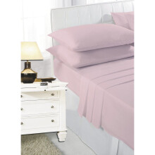 (Pink, Double ) Sheet Set Fitted & Flat sheet with Pillowcase Size