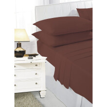 (Chocolate , King ) Sheet Set Fitted & Flat sheet with Pillowcase Size