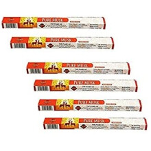 (Pack of 6 ) Rishta Musk Agarbatti 20stk,Premium Indian Aroma Incense Stick,Strong mood uplifting fragrance ,calming effect ,Ideal for Pooja and meditation