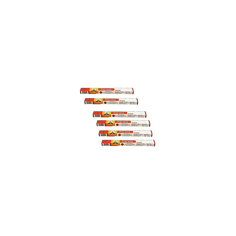 (Pack of 6 ) Rishta Musk Agarbatti 20stk,Premium Indian Aroma Incense Stick,Strong mood uplifting fragrance ,calming effect ,Ideal for Pooja and medit-image-OPC-P7KKX9R-NEW