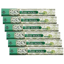 (Pack of 6) Rishta Mogra Agarbatti 20stk ,Premium Indian Aroma Incense Stick ,Sweet Delicate Floral Fragrance ,Promotes calming feeling, happiness and peace.