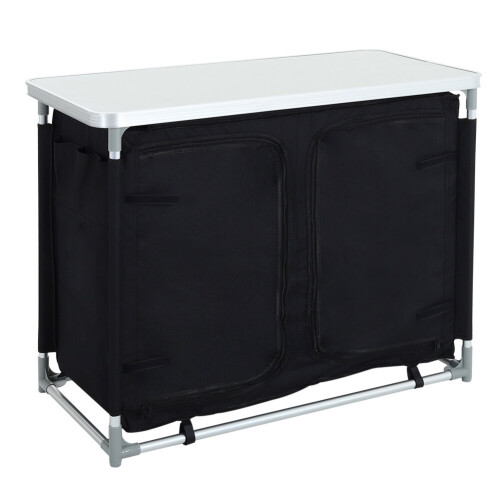 Living And Home (#2) Large Camping Kitchen Cook Table Stand Folding Storage Unit Portable Outdoor BBQ 2