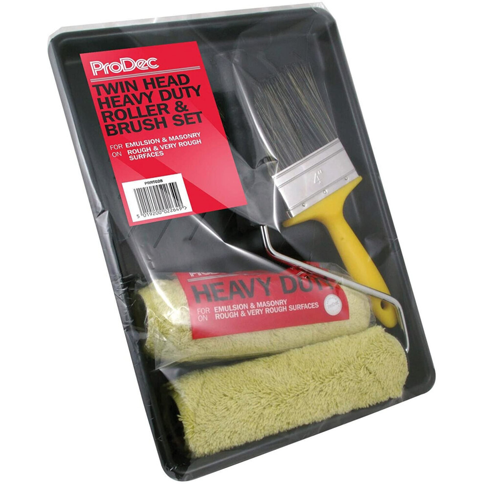 Prodec Prrt028 Prodec 9 X 1.75-Inch Twin Head Masonry Kit/Brush, Black 5019200022649