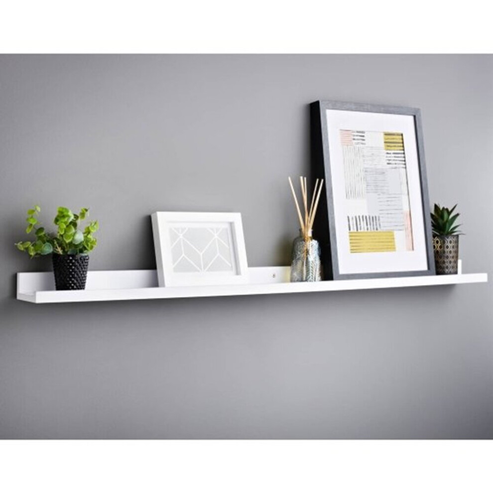 Lokken Picture Shelf  Ledge Wall Floating Shelf Home Rack Frame Easy to install. 120cm - White