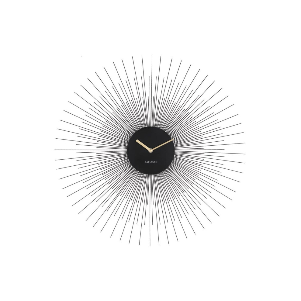 Peony Steel Wall Clock, Black