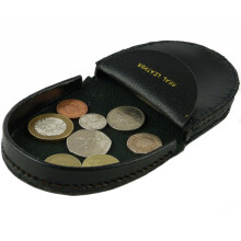 (Black) Handy Mens Gents Leather Coin Tray Change Holder Wallet Purse in 3 Colours