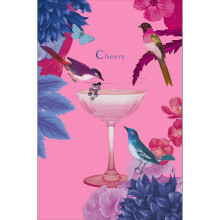 RHS Charity Cheers Cocktail Birds Bright & Colourful Greeting Card RHS Cards