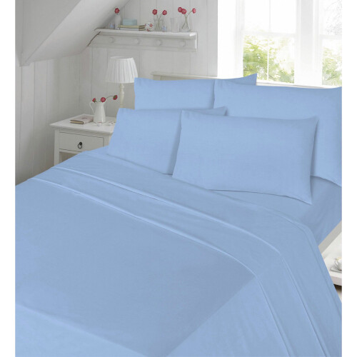 (Sky Blue ) 180 Thread count Pair of Pillow Cases Percale
