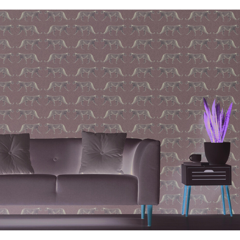 Glamorous Leopard Charcoal Wallpaper