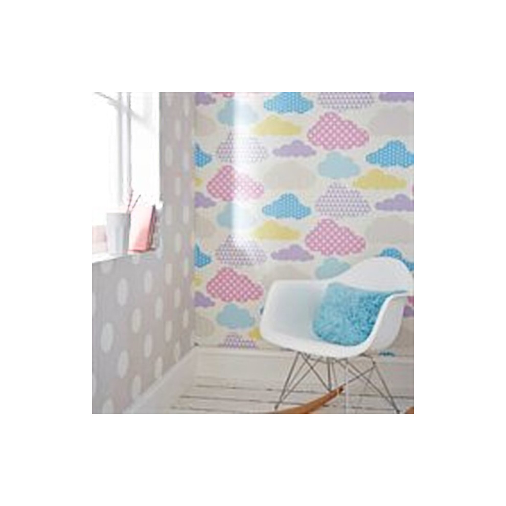 Superfresco Easy Marshmallow Clouds & Harlequin Print Multicolour Paste the Wall Wallpaper (Was 17)