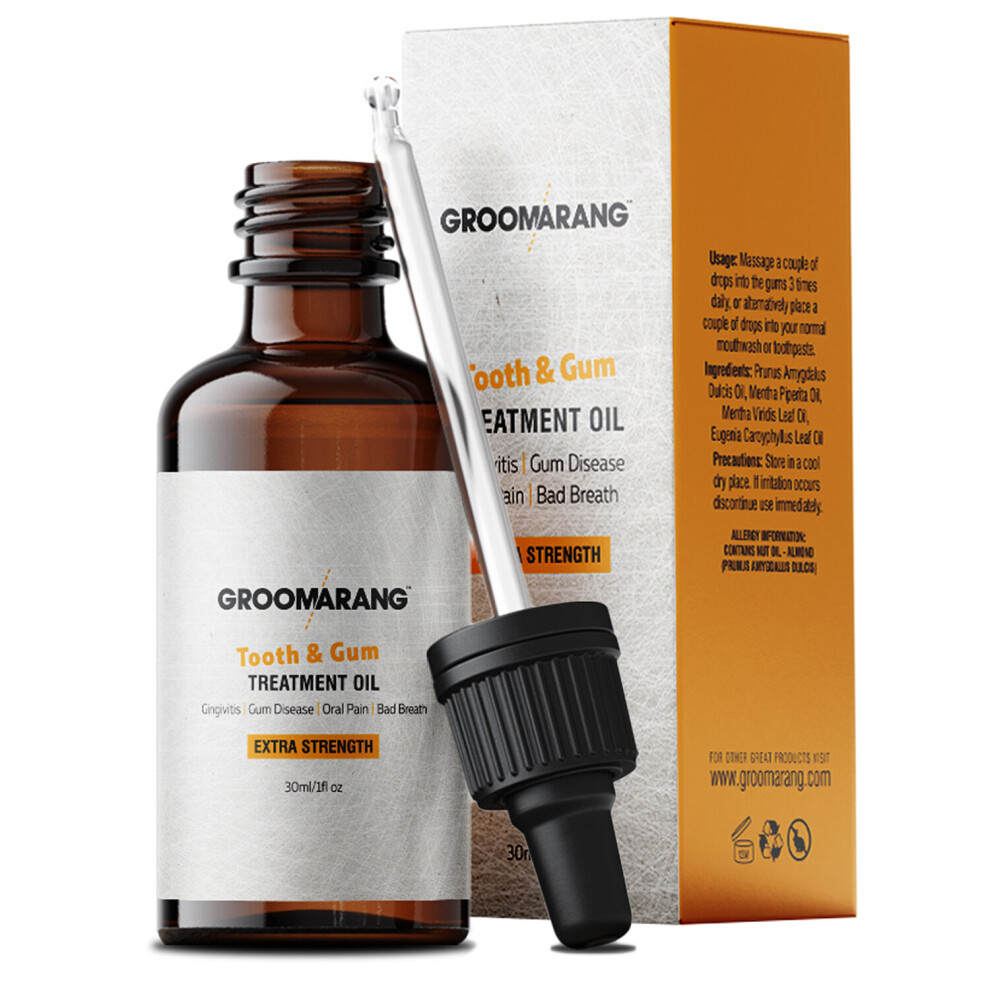 Groomarang Tooth Gum Oil 100% Pure Botanical Oils Extra Strength 30Ml