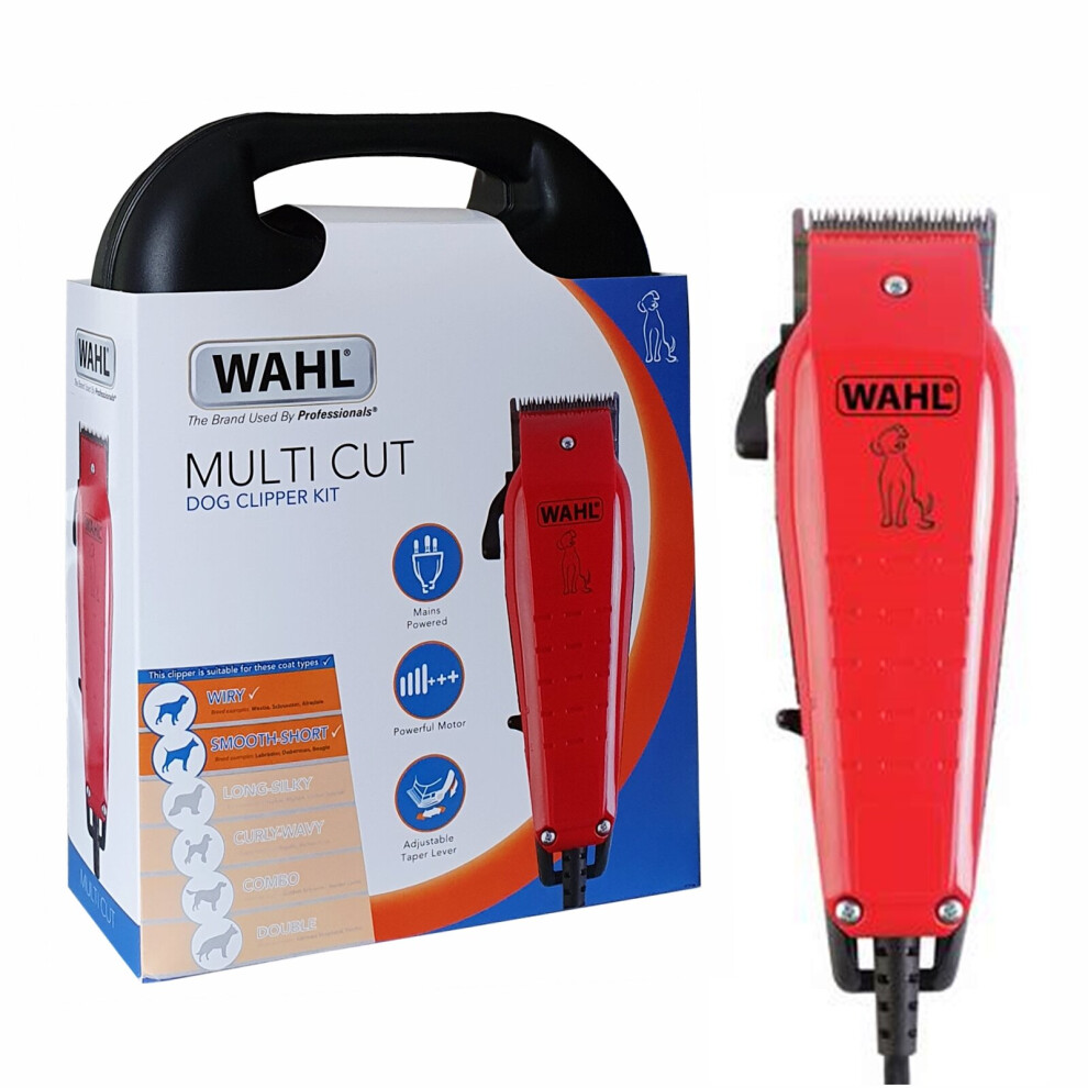 Wahl Multi Cut Dog Clipper Powerful Corded Grooming Kit Low Noise Pet Clipper