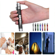 (Silver, Warm) LED Medical First Aid Pen Light Flashlight Doctor Nurse Emergency Penlight