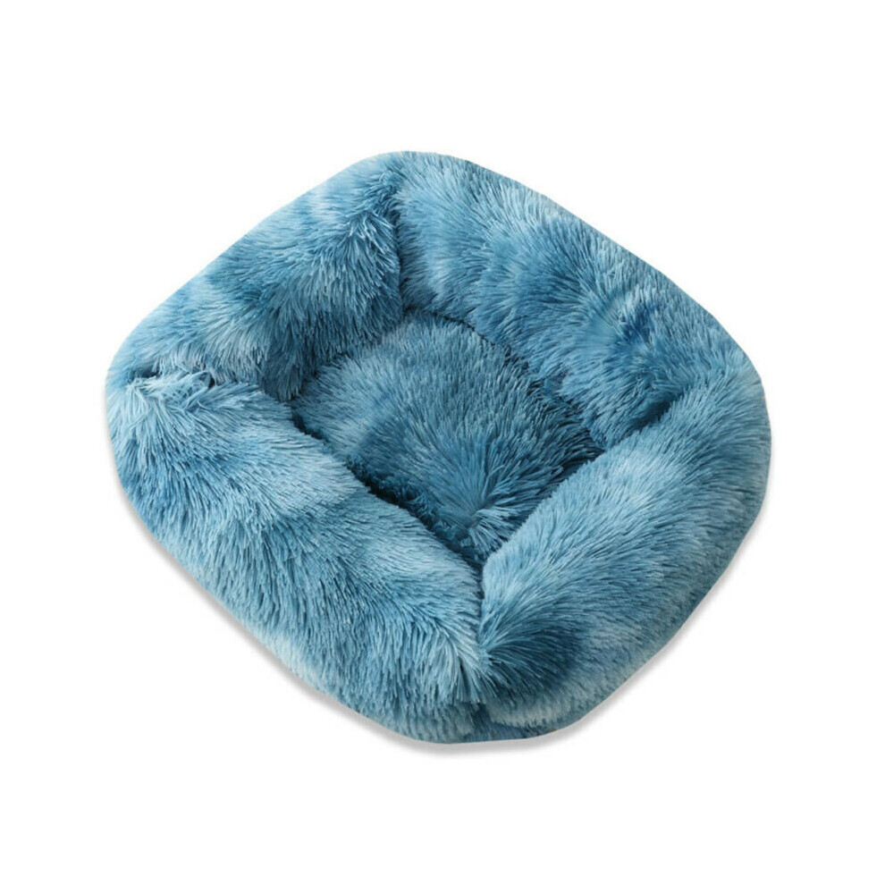 (Blue, L) Pet Calming Bed Warm Fluffy Bed Comfy Shag Mattress Dog Cat Mat Fur Donut Pad-image-OPC-P7KTRNQ-NEW