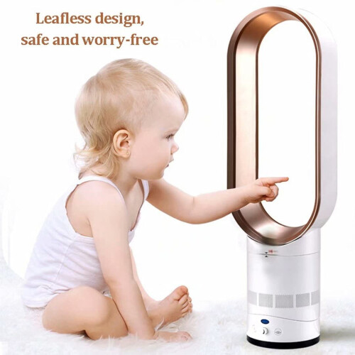 Bladeless 16-Inch Tower Fan with UK Plug, Remote Control, Quiet Oscillation, 40W, Timer 1