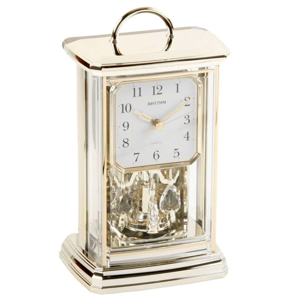 Rhythm Carriage Clock With Crystals From Swarovski Gold