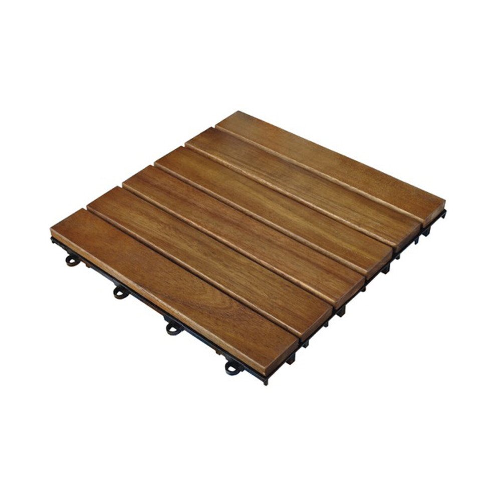 (Sample Piece) Easy Fit Wooden Click Deck Decking Tiles Hardwood Patio Garden Outdoor Balcony