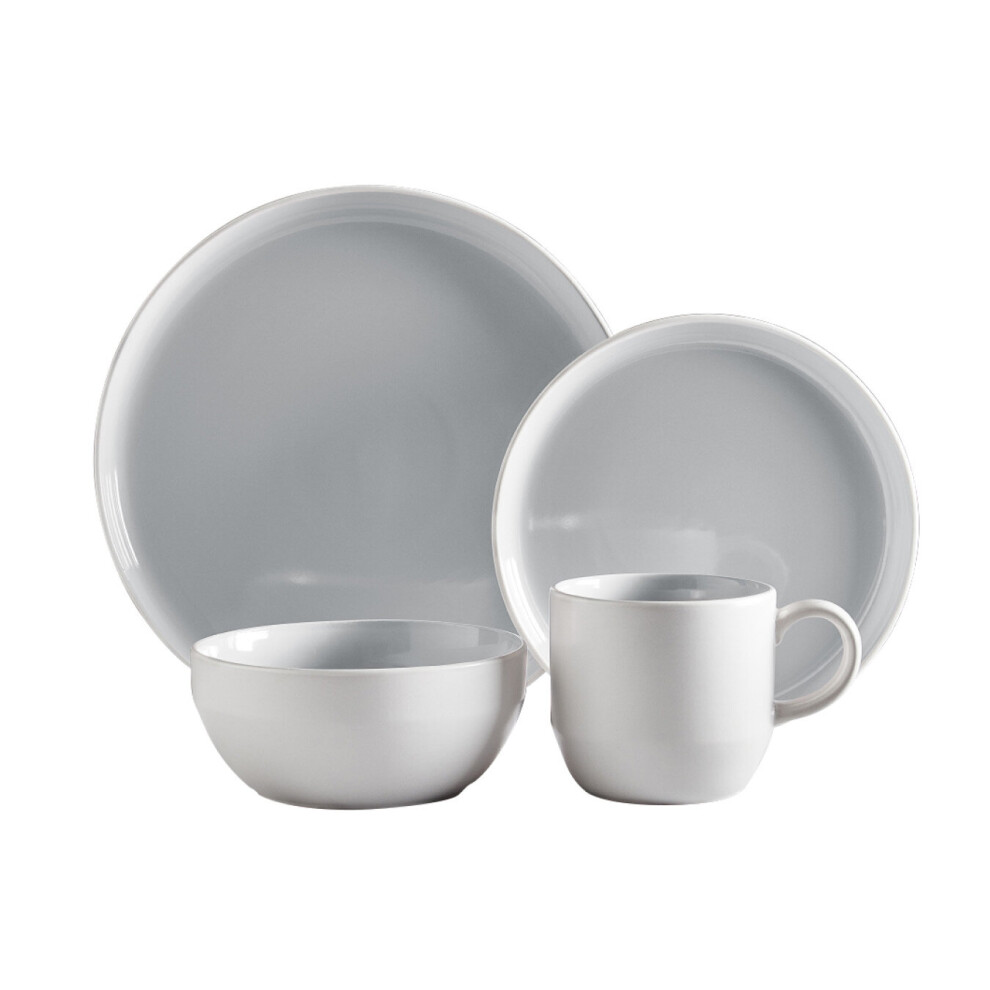 Tower BO867004GRY Oslo 16 Piece Dinnerware Set, Nimbus Grey