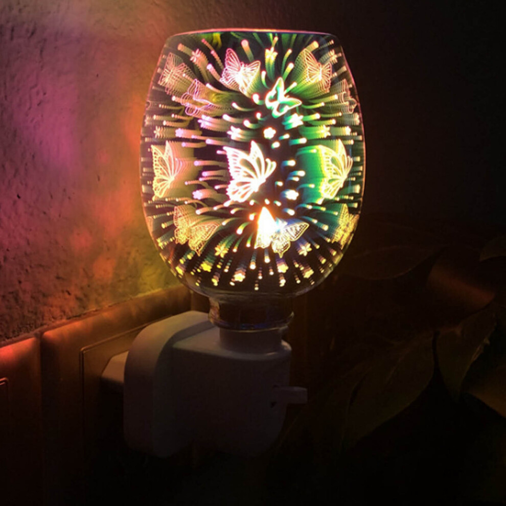 (Butterfly) 3D Electric Plug In LED Aroma Diffuser Lamps Burner Wax Warmer