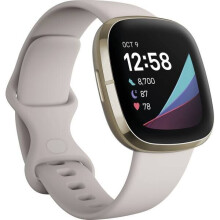 Fitbit Sense | Lunar White/Soft Gold Stainless Steel