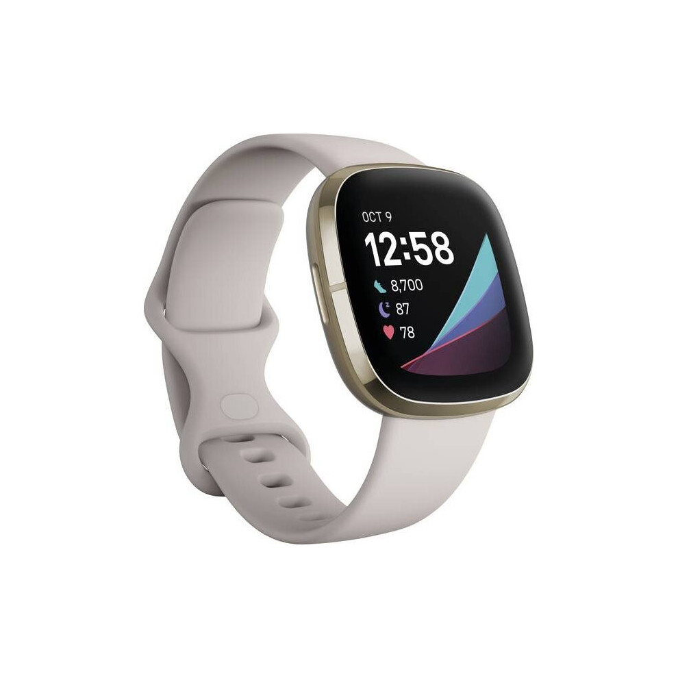 Fitbit Sense | Lunar White/Soft Gold Stainless Steel