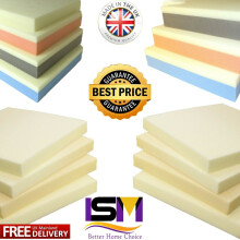 (24 cm x 24 cm, 4" INCH) Memory Foam Cut to Size Seat Pad All Sizes