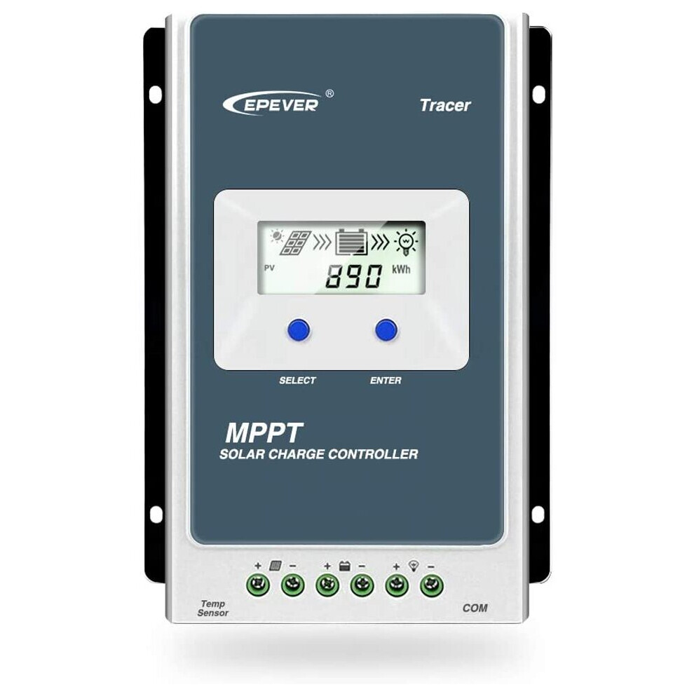 EPEVER MPPT Solar Charge Controller Tracer AN Series 10A/20A/30A/40A with 12V/24V DC Automatically Identifying System Voltage(10A)