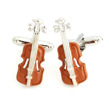 Music Brown Violin Novelty Cufflinks Wedding Gift Smart Musician Play Fashion