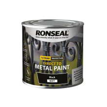 Ronseal Direct to Metal Paint Black Matt 250ml 39181