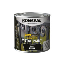 Ronseal Direct to Metal Paint Black Satin 250ml 39180