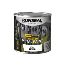 Ronseal Direct to Metal Paint White Satin 250ml 39183